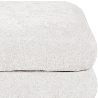 Stellar Cream Chenille Fabric Upholstered Modular Ottoman