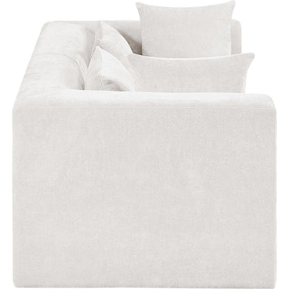 Stellar 76" Cream Chenille Fabric Upholstered 2pc. Modular Loveseat