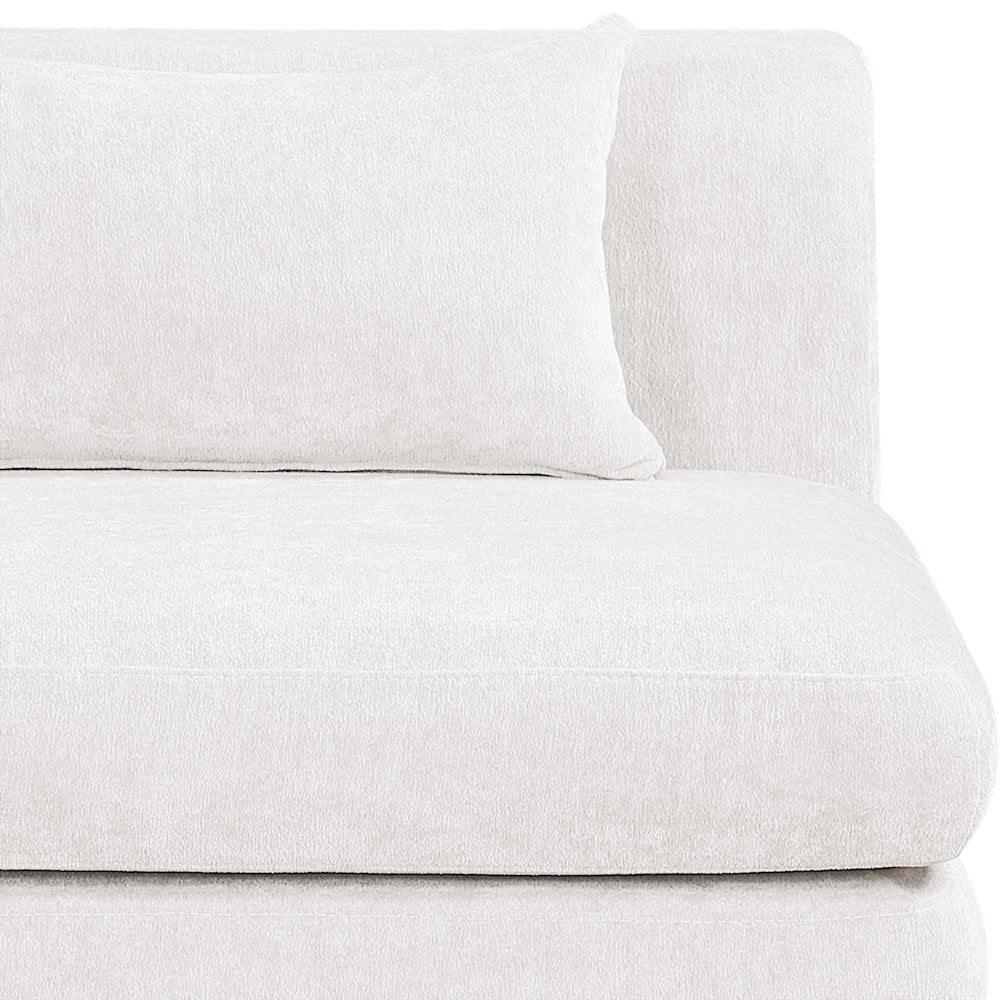 Stellar 152" Cream Chenille Fabric Upholstered 6Pc. Modular Sectional