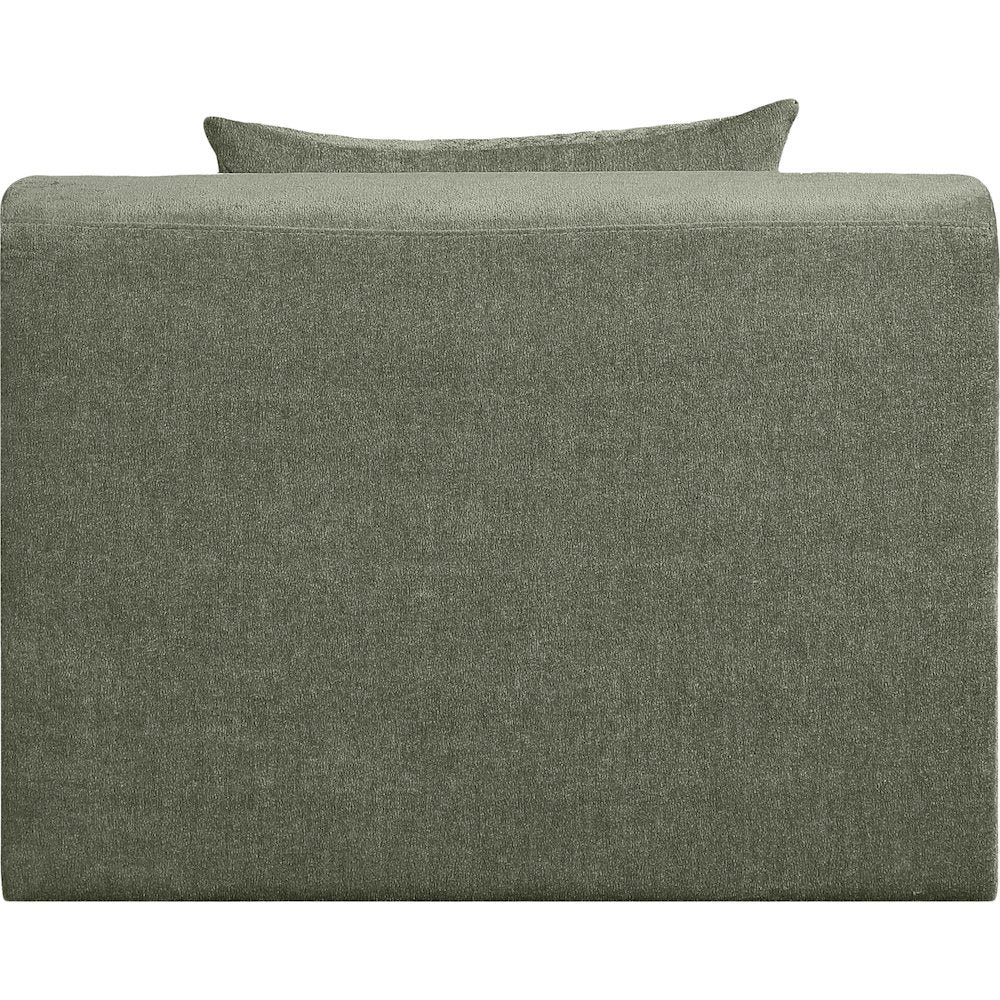 Stellar Green Chenille Fabric Upholstered Modular Armless Chair