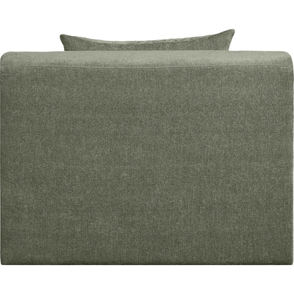 Stellar Green Chenille Fabric Upholstered Modular Armless Chair
