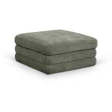 Stellar Green Chenille Fabric Upholstered Modular Ottoman