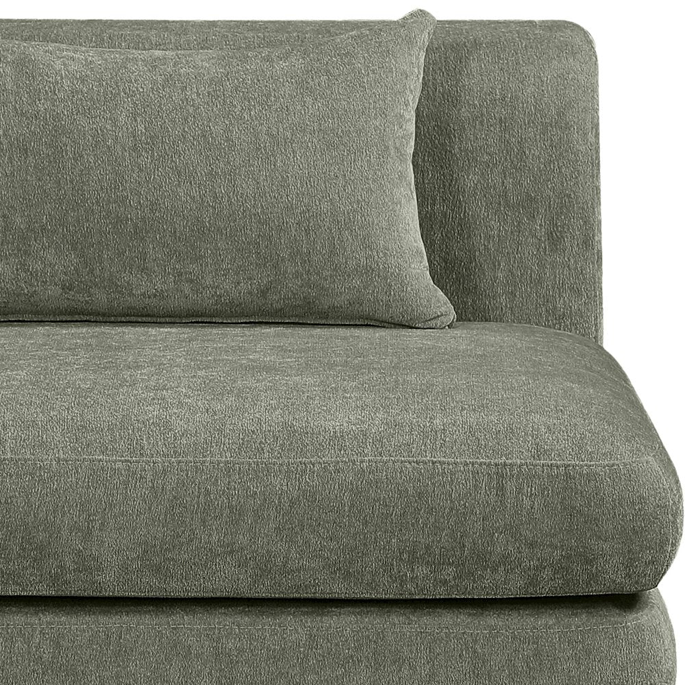 Stellar 114" Green Chenille Fabric Upholstered 5Pc. Modular Sectional