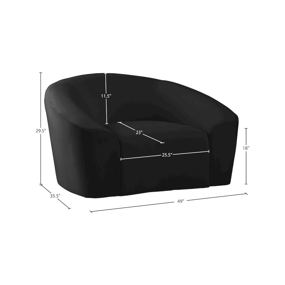Riley Black Velvet Chair