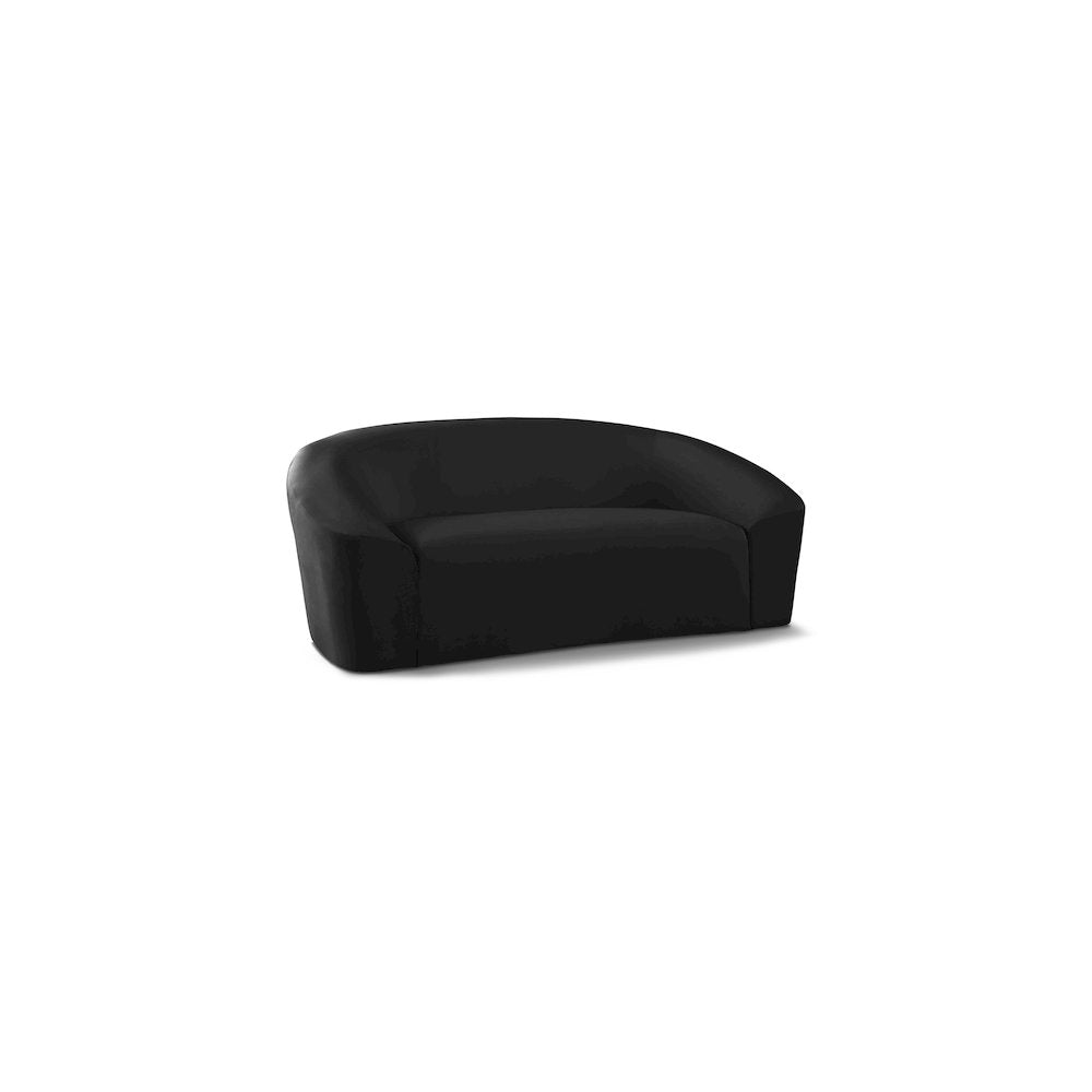 Riley Black Velvet Loveseat