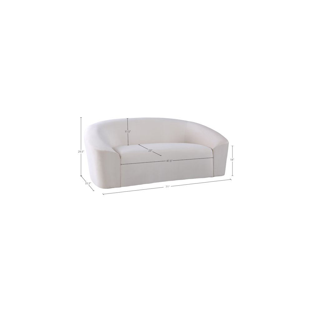 Riley Cream Velvet Loveseat