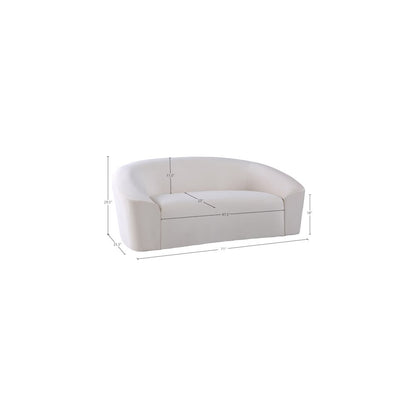 Riley Cream Velvet Loveseat