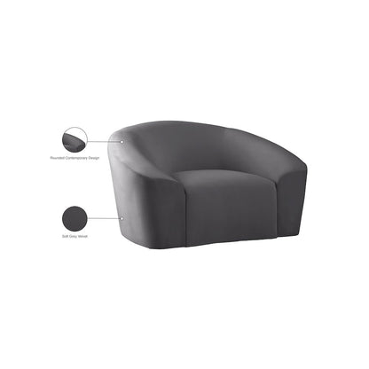 Riley Grey Velvet Chair