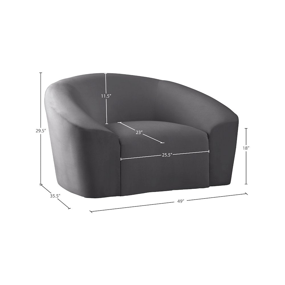 Riley Grey Velvet Chair