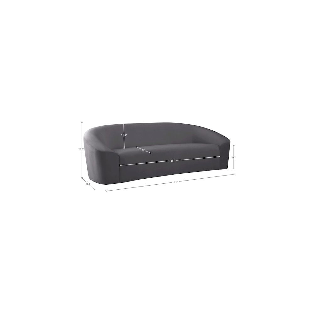 Riley Grey Velvet Sofa