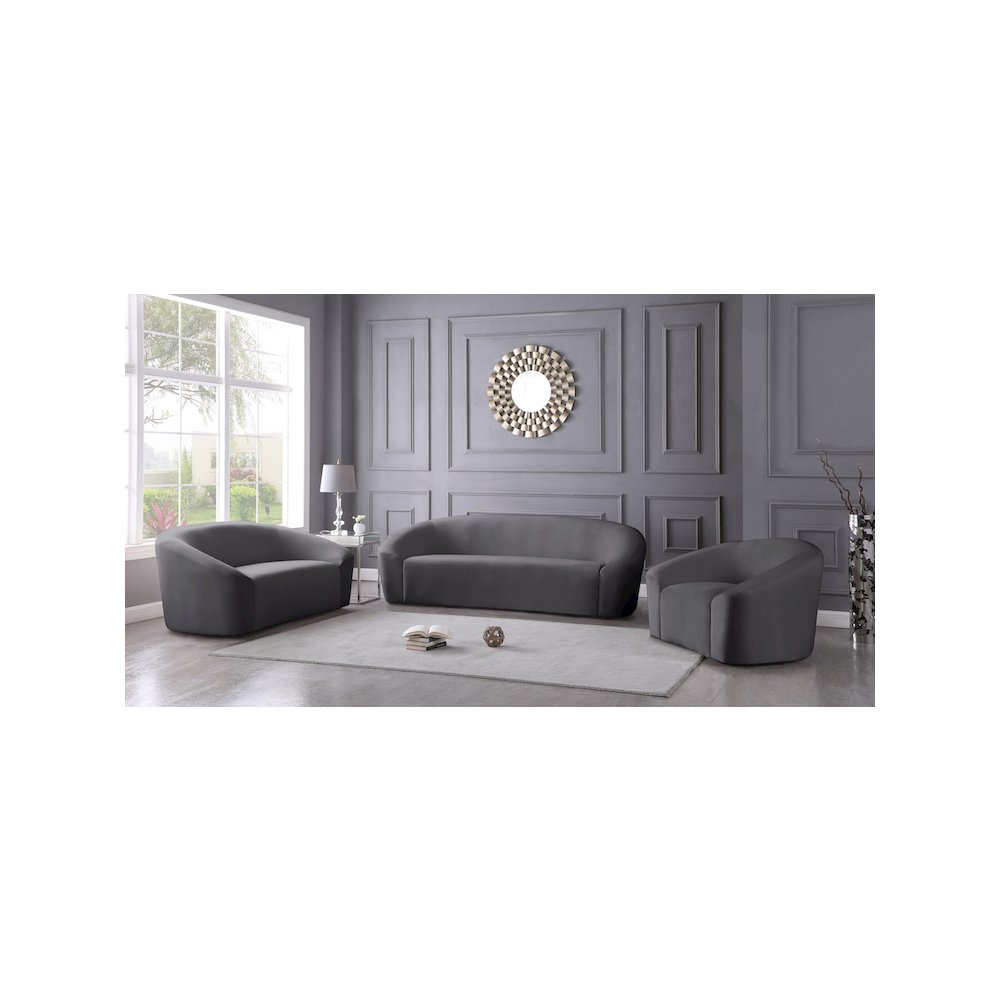 Riley Grey Velvet Sofa