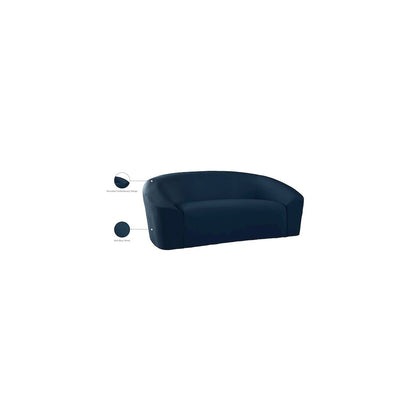 Riley Navy Velvet Loveseat