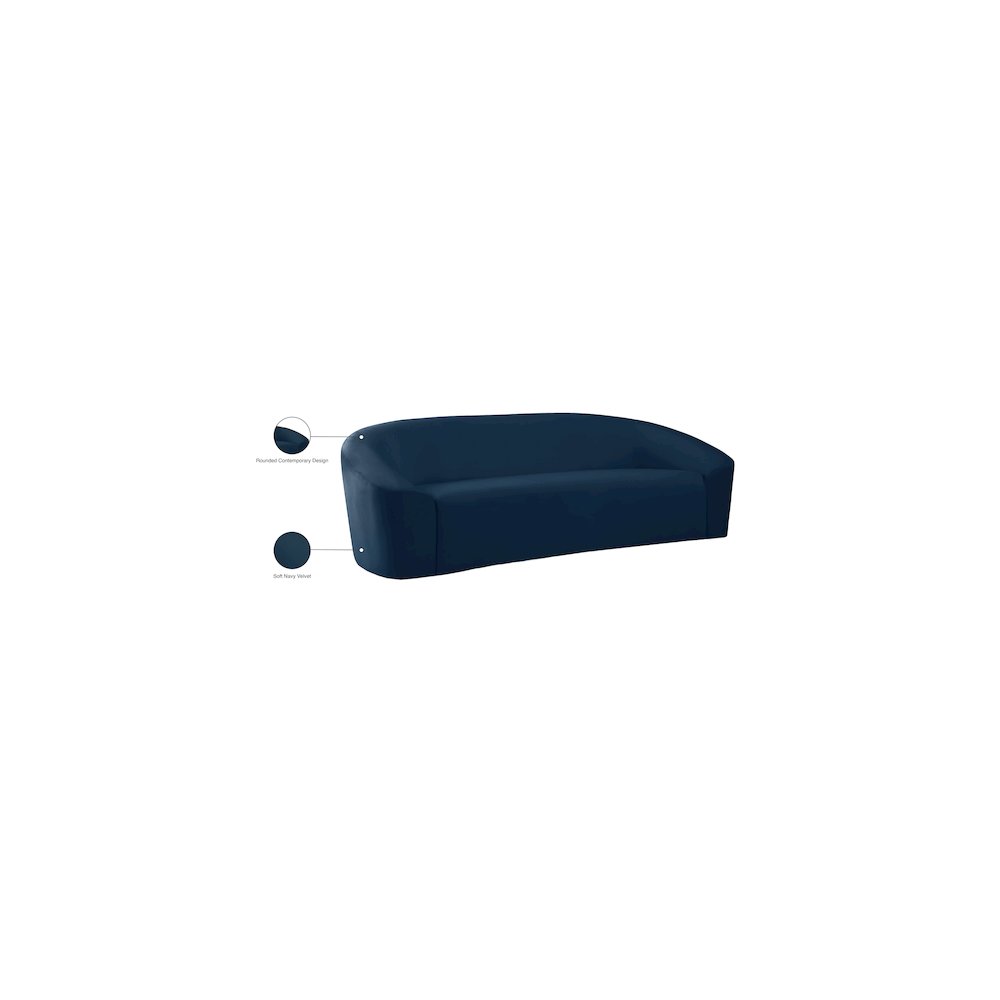 Riley Navy Velvet Sofa