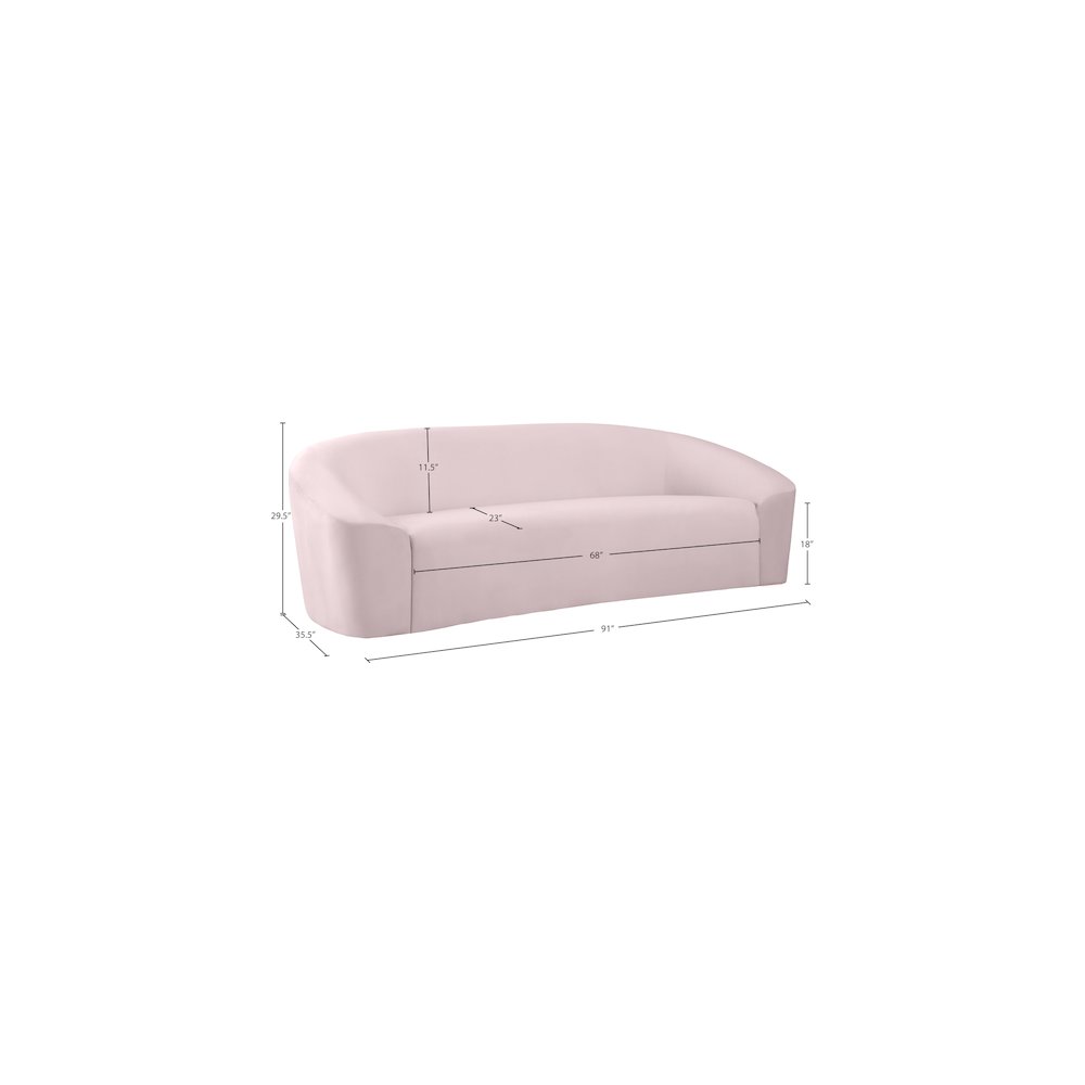 Riley Pink Velvet Sofa