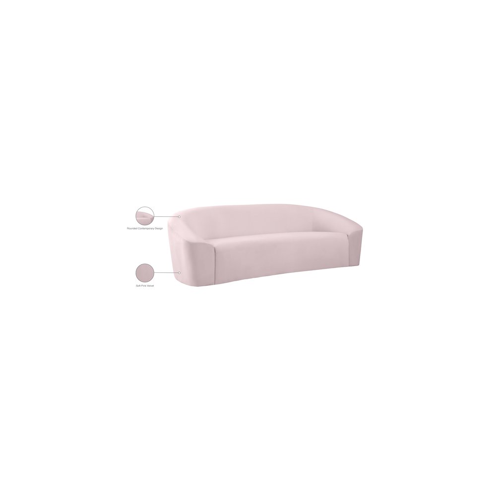 Riley Pink Velvet Sofa