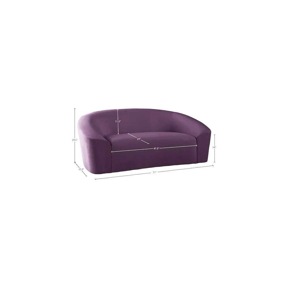 Riley Purple Velvet Loveseat