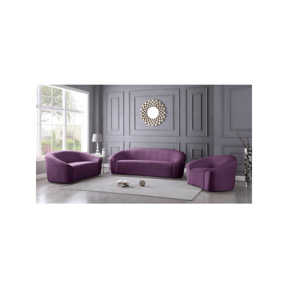 Riley Purple Velvet Sofa