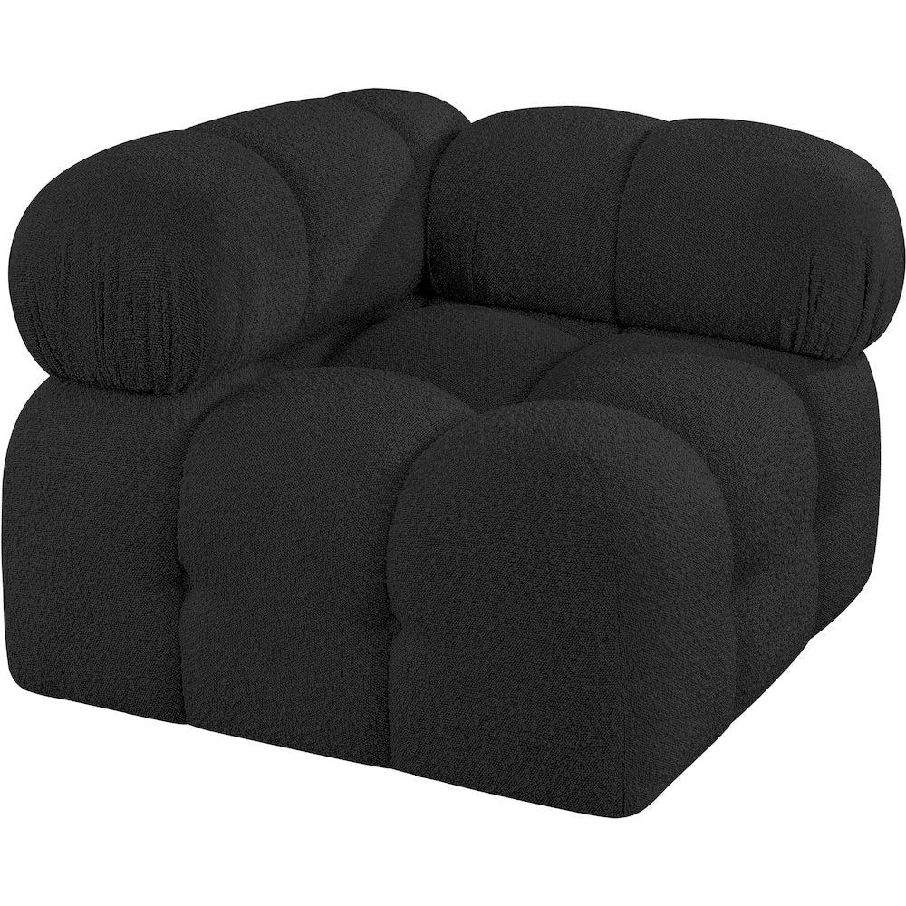 Ames Black Boucle Fabric Corner