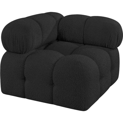 Ames Black Boucle Fabric Corner