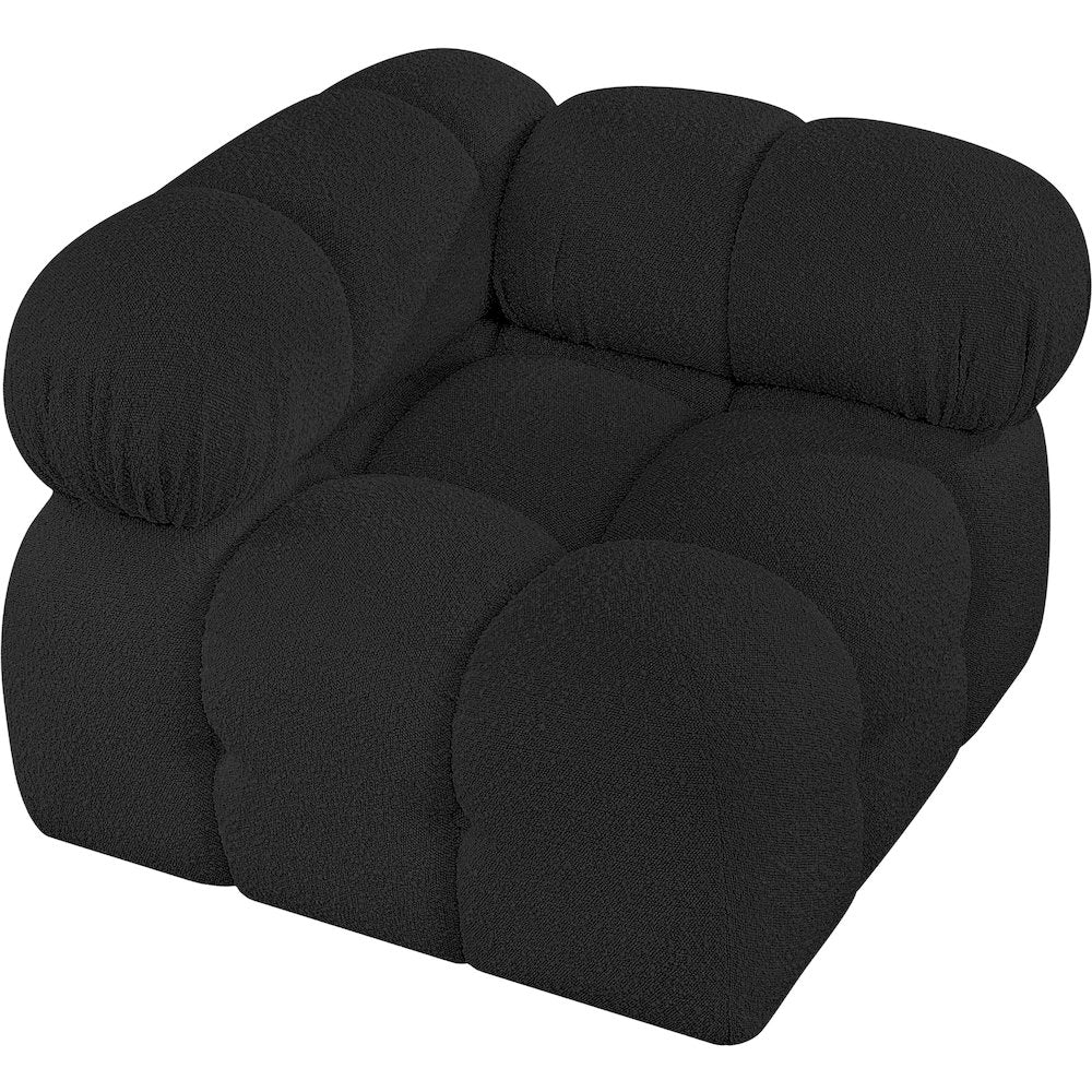 Ames Black Boucle Fabric Corner