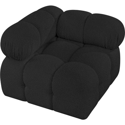 Ames Black Boucle Fabric Corner