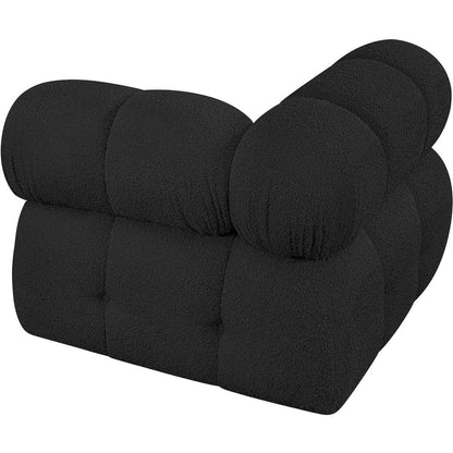 Ames Black Boucle Fabric Corner