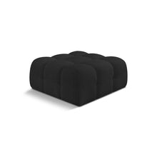 Ames Black Boucle Fabric Ottoman