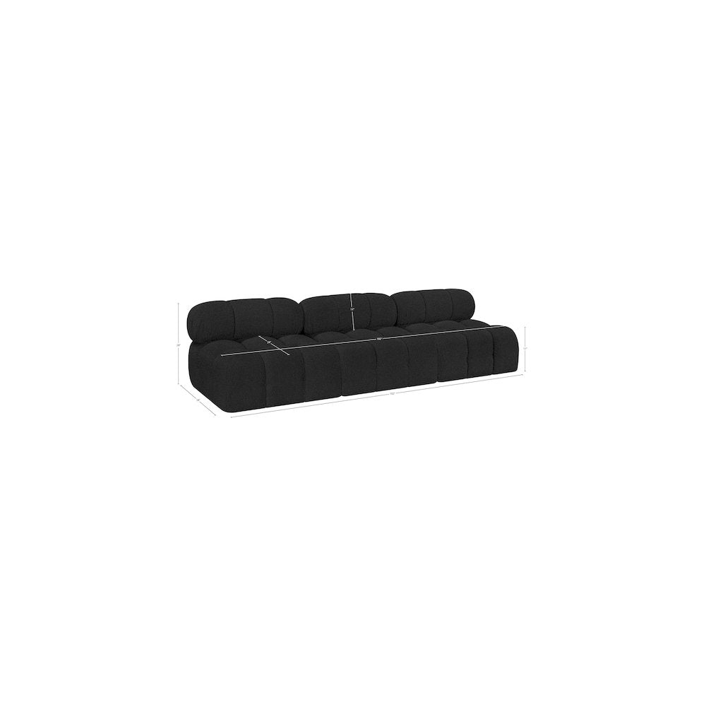 Ames Black Boucle Fabric Modular Sofa