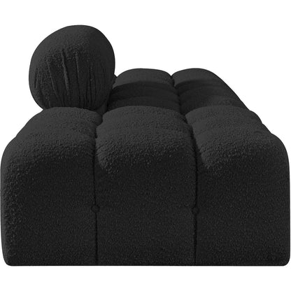 Ames 102" Black Boucle Fabric Upholstered 3pc. Modular Sofa
