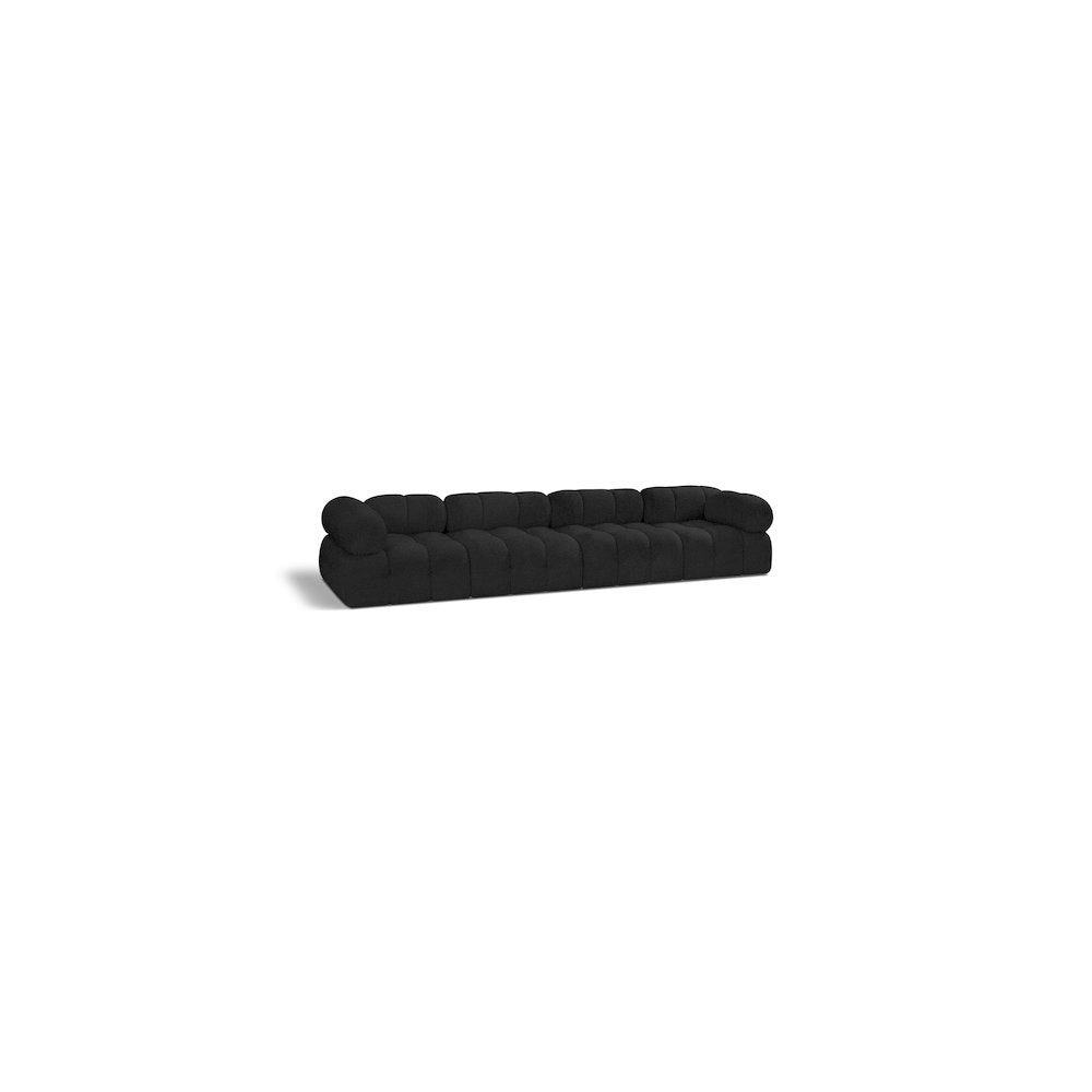 Ames Black Boucle Fabric Modular Sofa