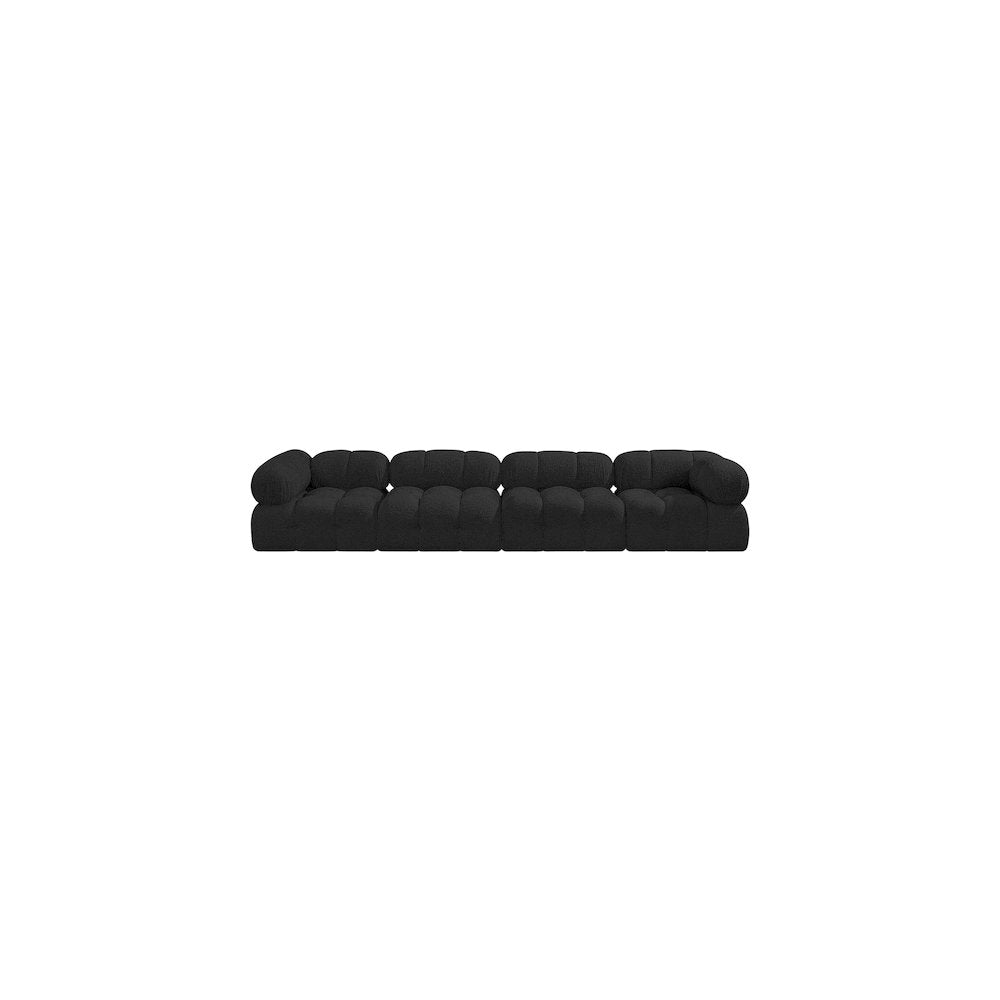 Ames Black Boucle Fabric Modular Sofa