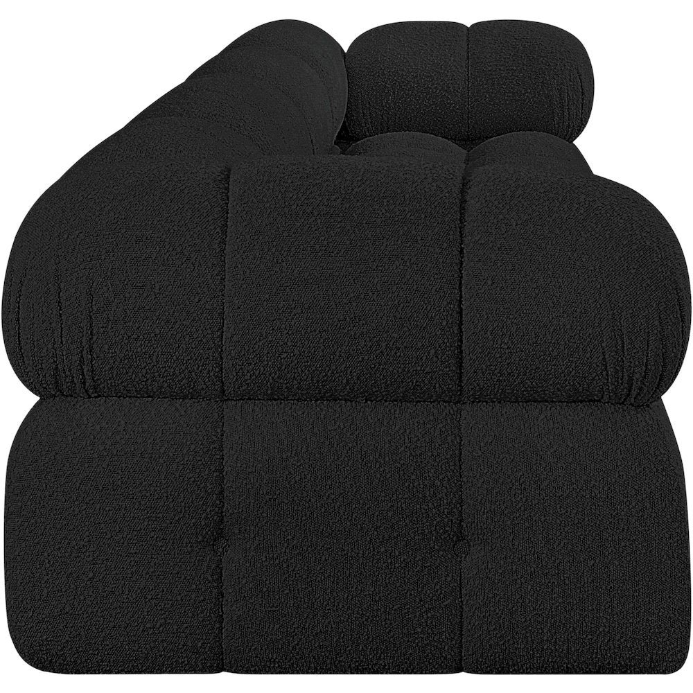 Ames Black Boucle Fabric Modular Sofa