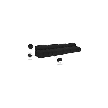 Ames Black Boucle Fabric Modular Sofa