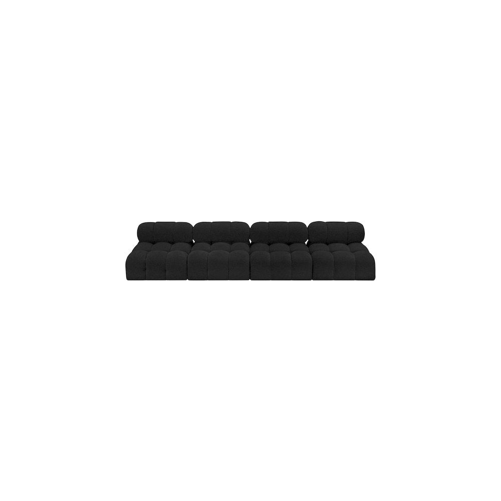 Ames Black Boucle Fabric Modular Sofa