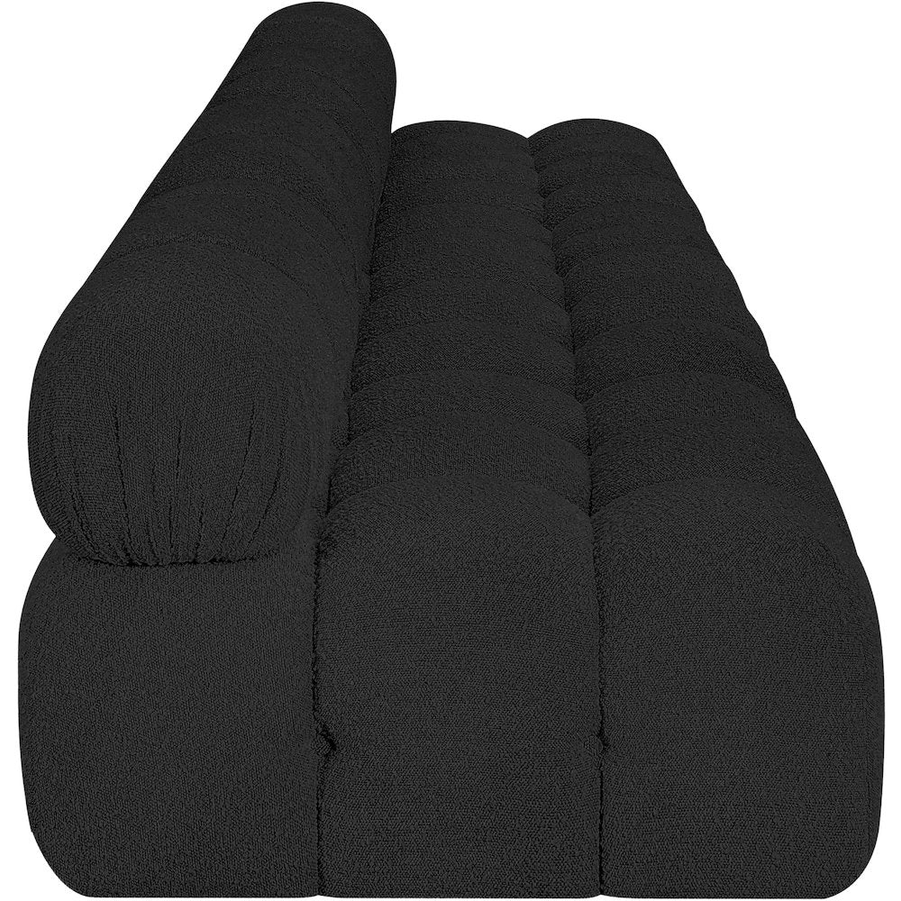 Ames Black Boucle Fabric Modular Sofa