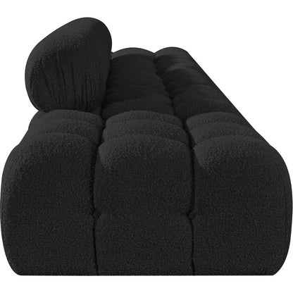 Ames 170" Black Boucle Fabric Upholstered 5pc. Modular Sofa