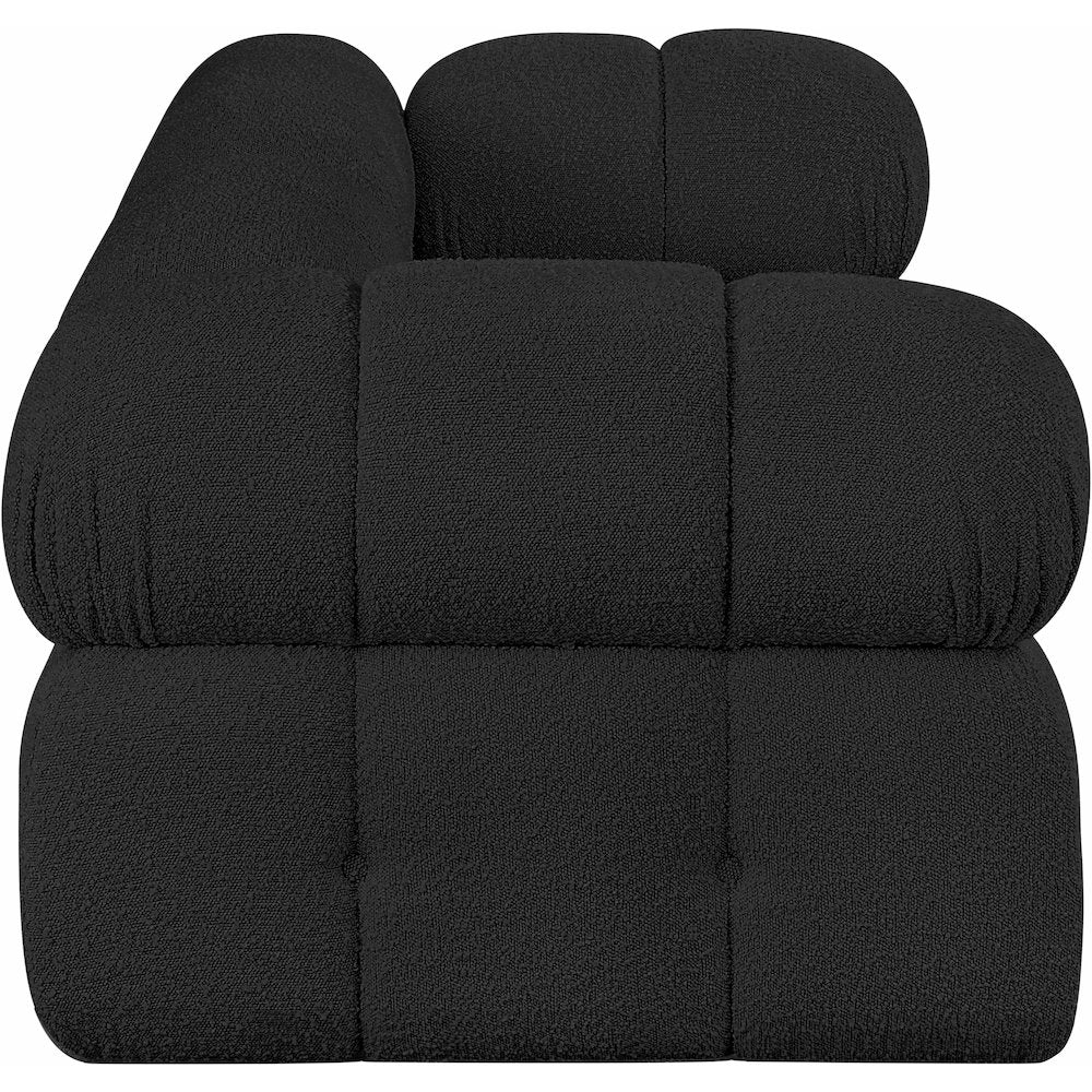 Ames Black Boucle Fabric Modular Sofa