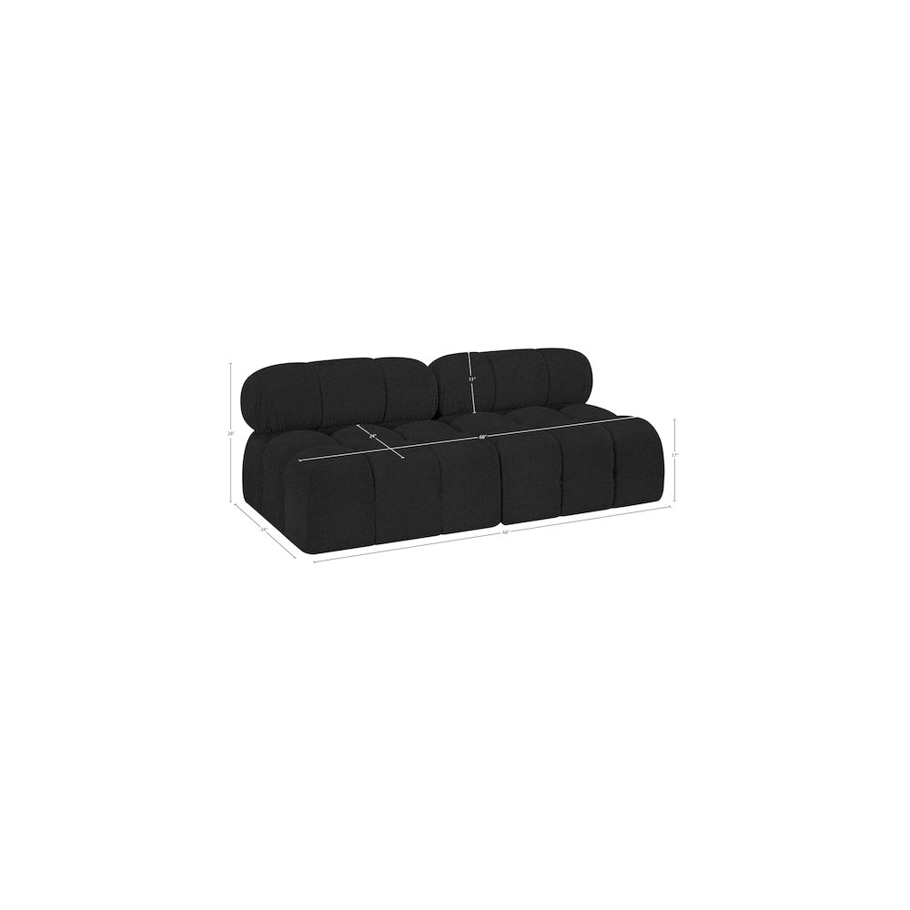 Ames Black Boucle Fabric Modular Sofa