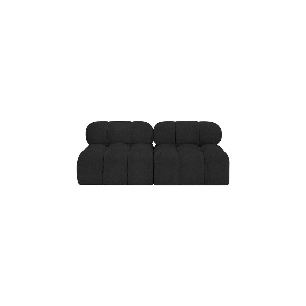Ames Black Boucle Fabric Modular Sofa