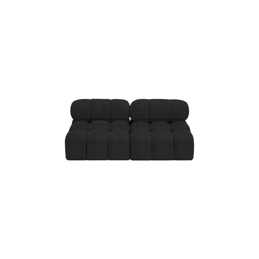 Ames Black Boucle Fabric Modular Sofa