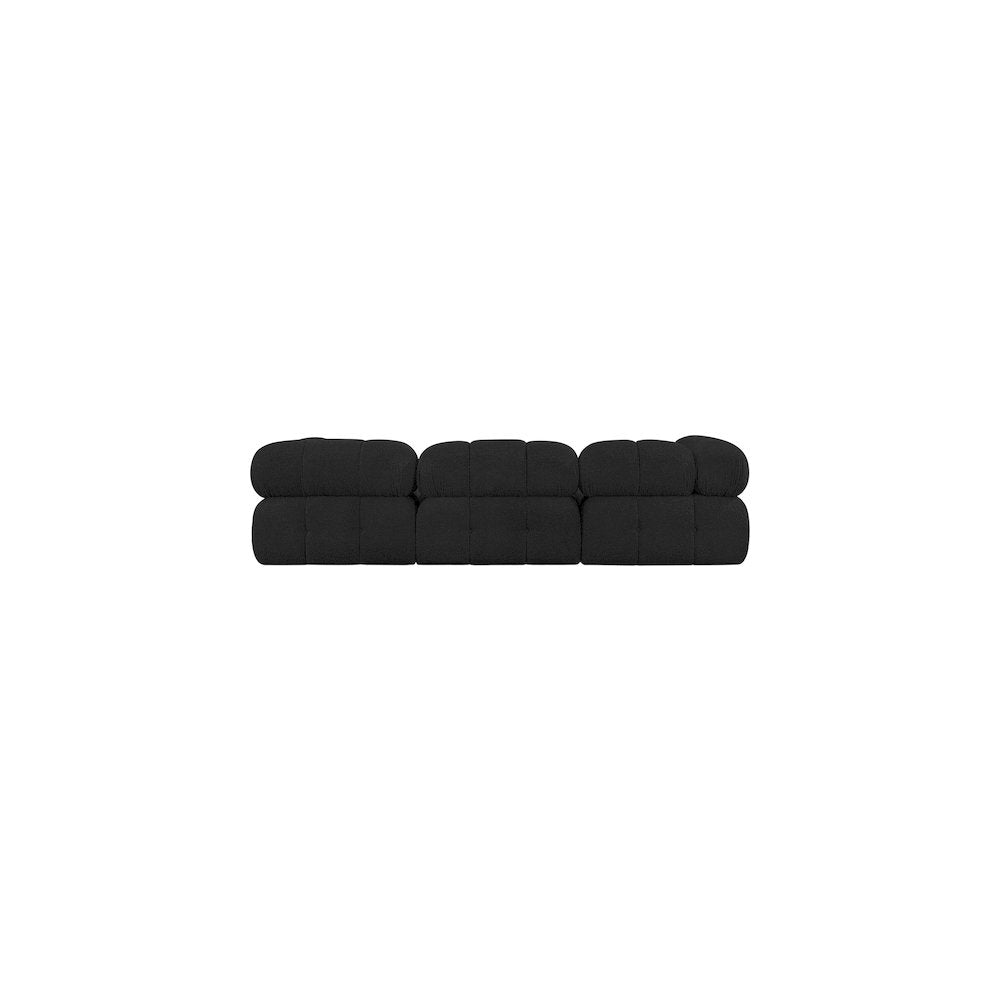 Ames Black Boucle Fabric Modular Sectional