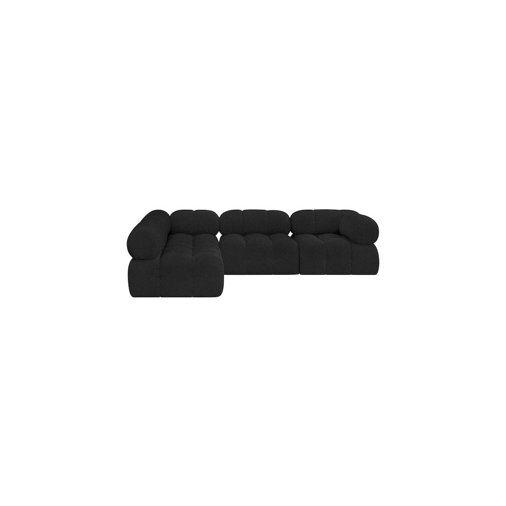 Ames Black Boucle Fabric Modular Sectional