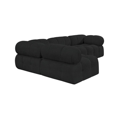 Ames Black Boucle Fabric Modular Sectional