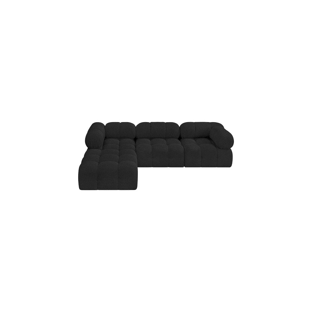 Ames Black Boucle Fabric Modular Sectional