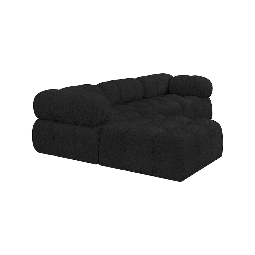 Ames Black Boucle Fabric Modular Sectional