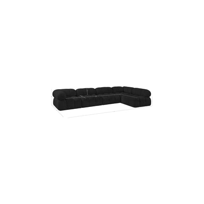 Ames Black Boucle Fabric Modular Sectional