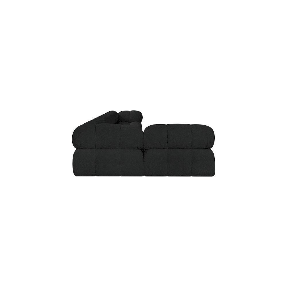 Ames Black Boucle Fabric Modular Sectional