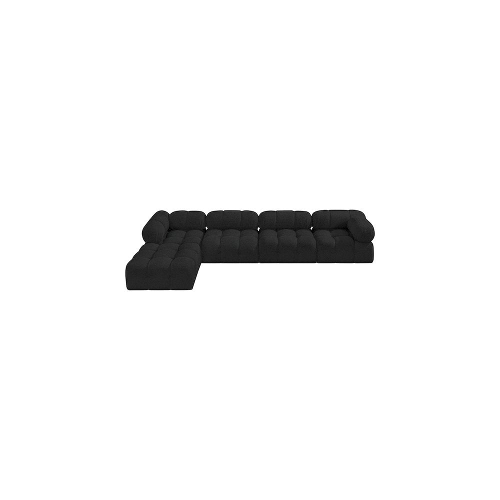 Ames Black Boucle Fabric Modular Sectional
