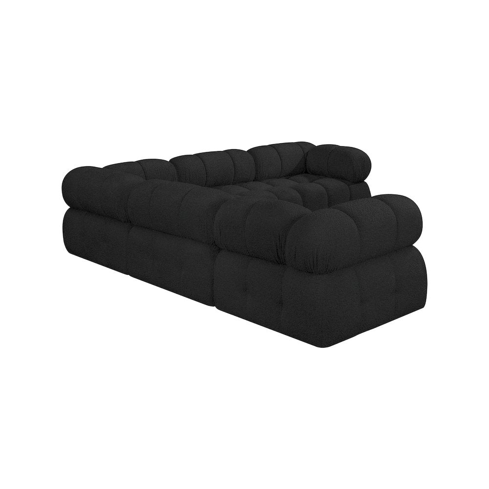Ames Black Boucle Fabric Modular Sectional