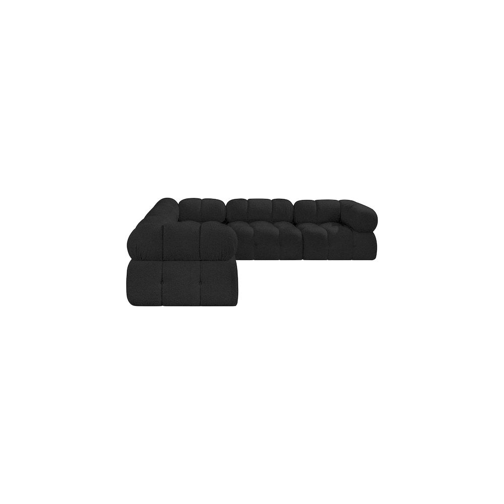 Ames Black Boucle Fabric Modular Sectional